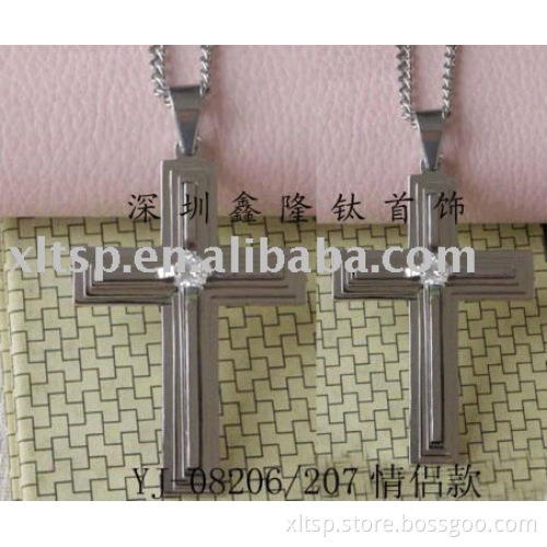 XLT-TC83 chunky cross necklace fashion jewelry with beauty zircon